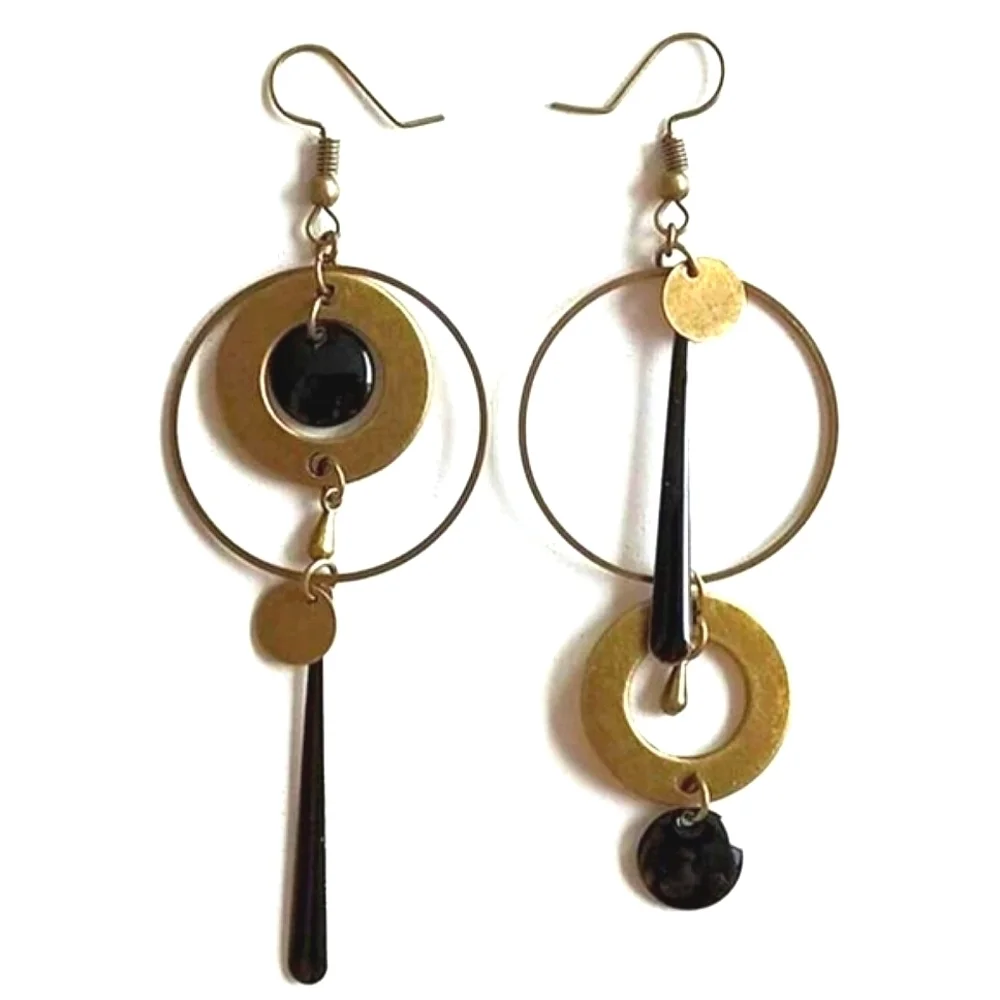 🔥Elegant Gold and Black Dangling/Hoop Earrings🔥
